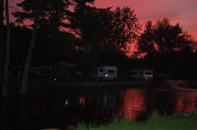 sunset, Kamp Across from the Dunes campground