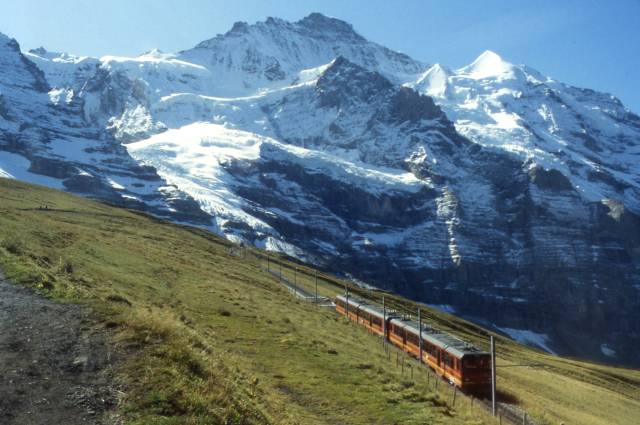 a cog train in the Jungfrau region