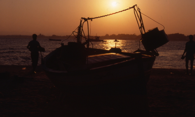 sunset on the beach at Hammamet