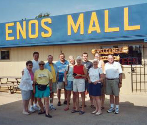 the gang minus donna at enos mall