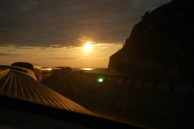 our train at sunset, Turnagain Arm