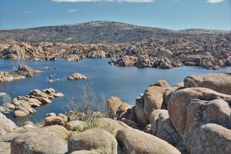 water and boulders