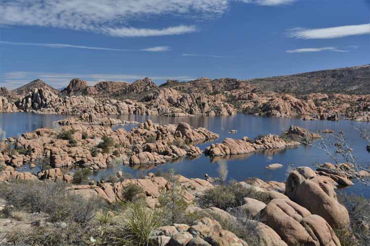 water and boulders