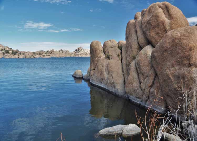 water and boulders