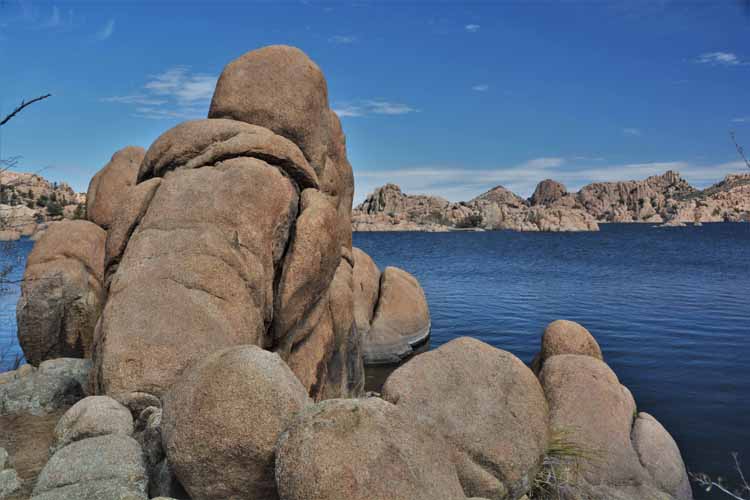 water and boulders