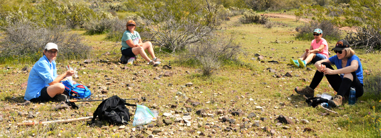 hikers having lunch