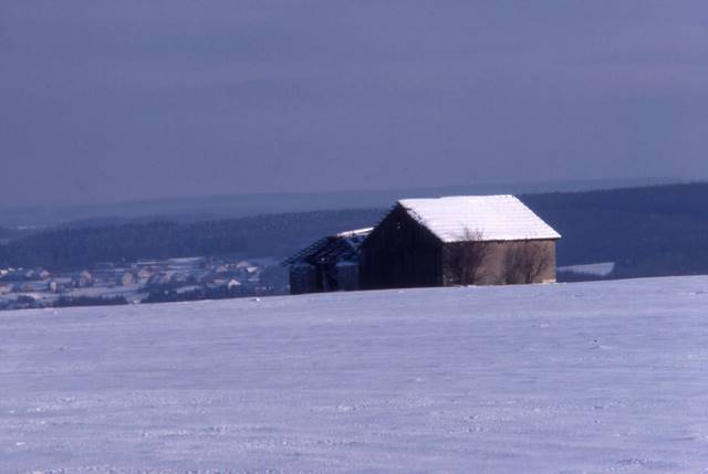 a quiet farmhouse wintered in