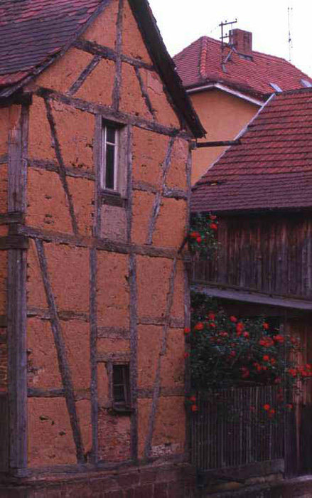 old house in the odenwald made of mortar