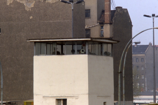 a guard tower in East Berlin