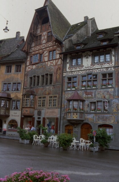 frescoes adorn many of the buildings