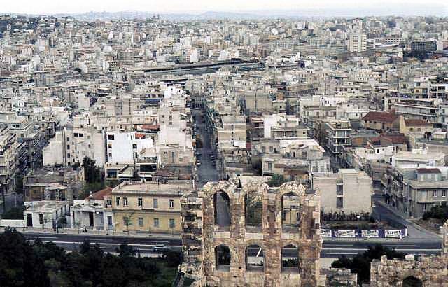 aerial view of athens