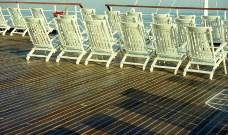 deck chairs await loungers