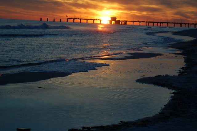 sunset over the water