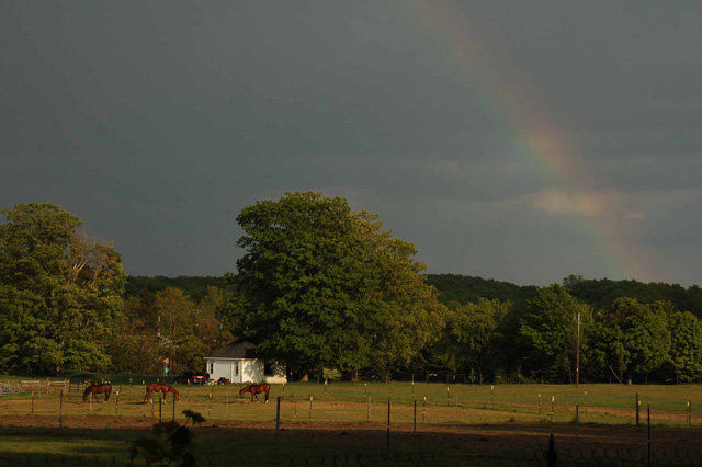 A rainbow taken from the grounds of the Sleepy Bear Camground, Empire, MI