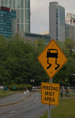 Freezing mist sign