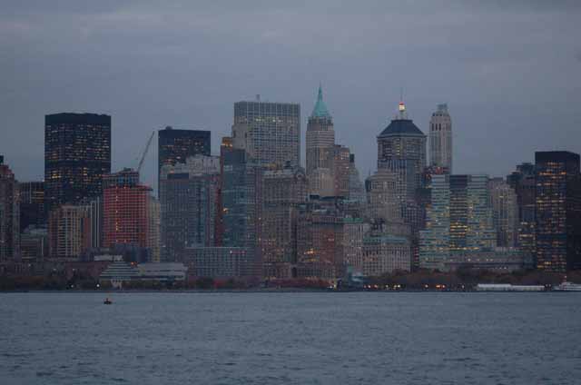 NYC skyline at dusk