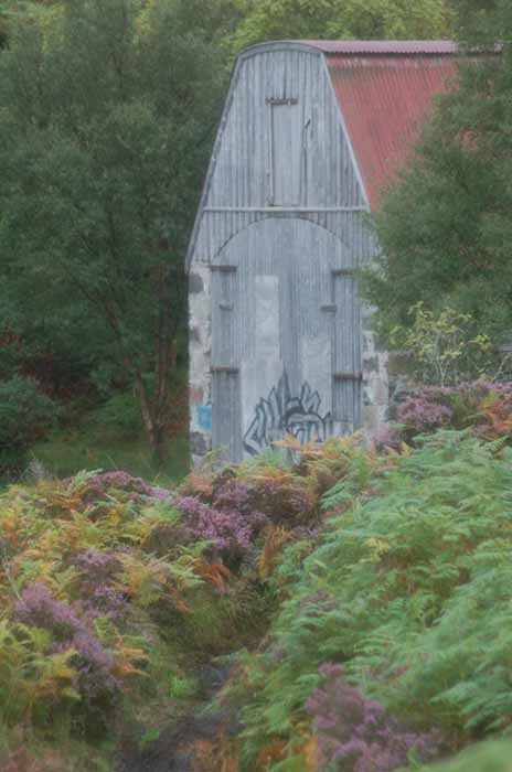 old barn near ruins of Castle Moil