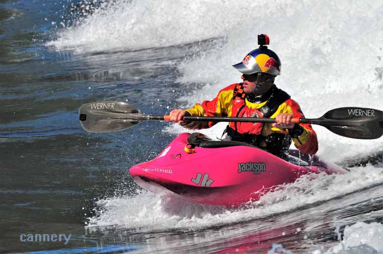 kayaker on waves