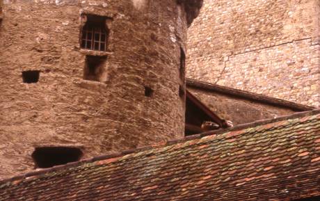 a window on the north side of the castle