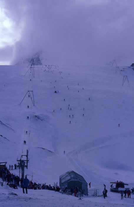 skiers at the Matterhorn in Zermatt