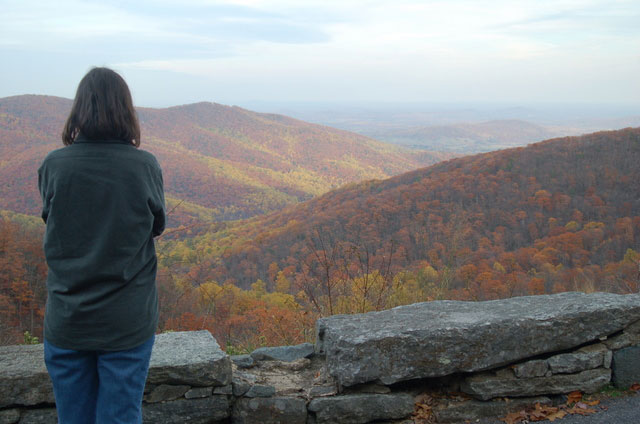 grace looking at hills