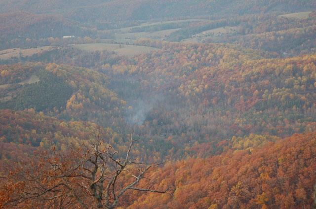 smoke in the hills