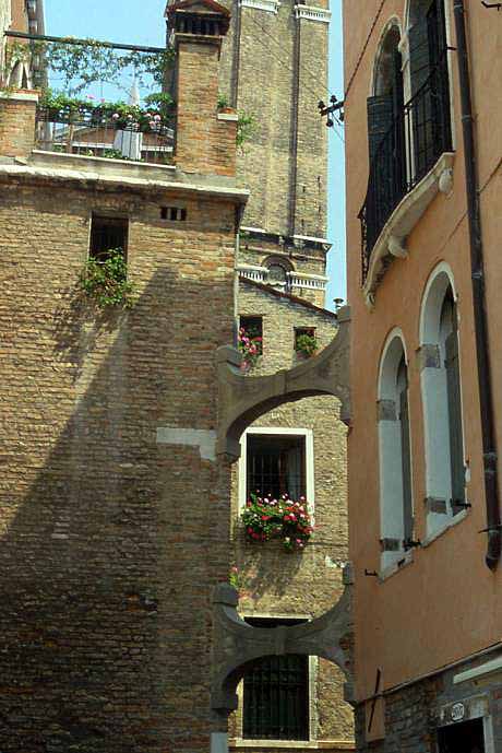 old building with flowers