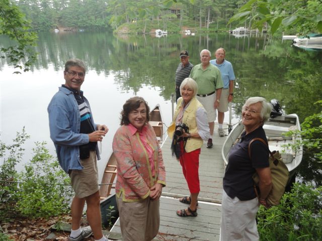 on the pier at the cabin