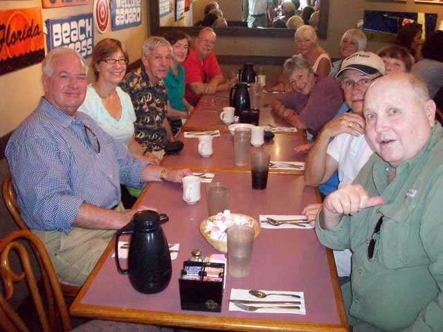 the crew at breakfast
