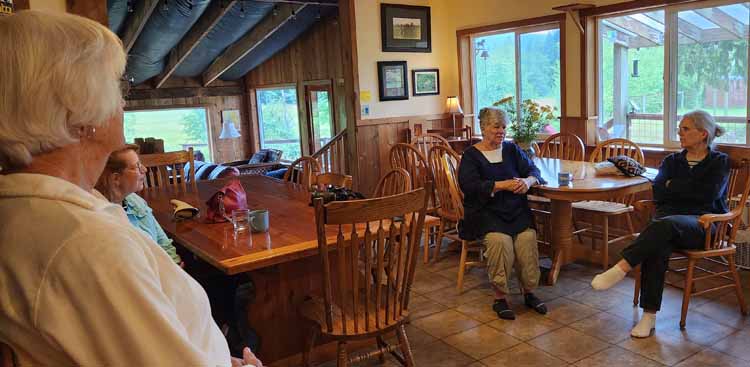 chatting in the kitchen