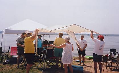 the tent's up