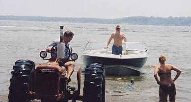tractor and boat