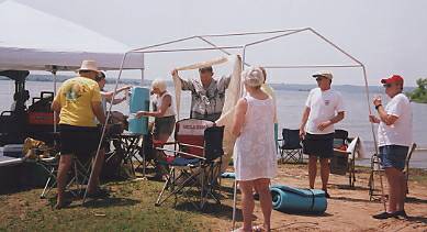 still putting the tent up