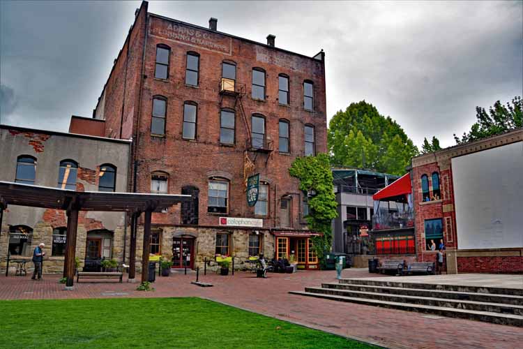 red brick buildings