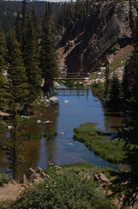 waterfall from Lake Marie